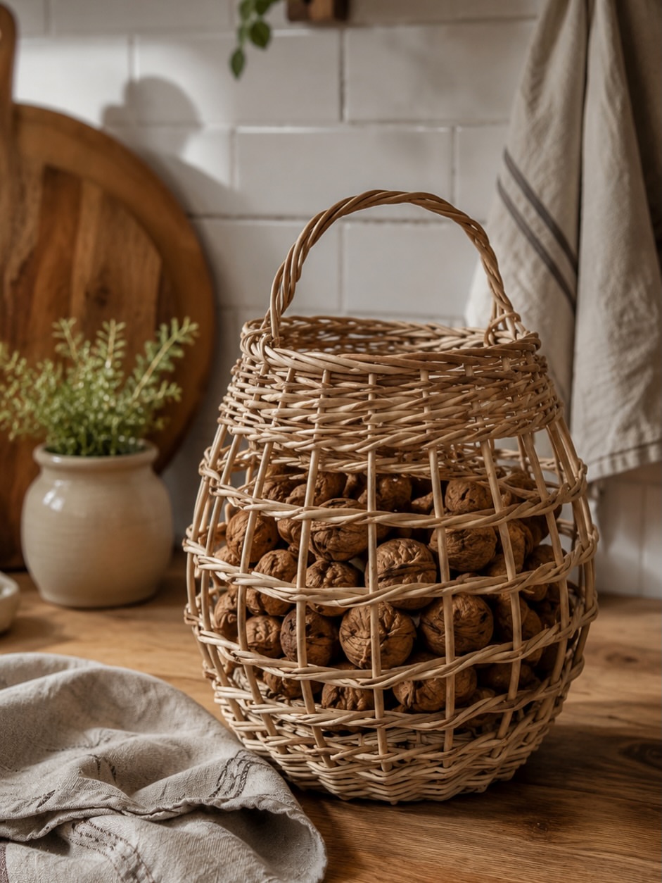 سبد آویز‌حصیری